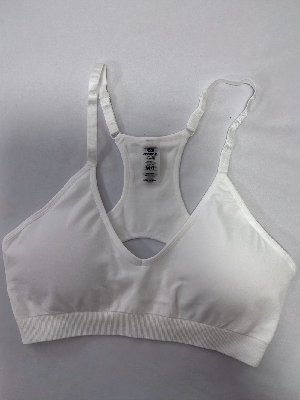 Mono B White Racerback Seamless Bralette